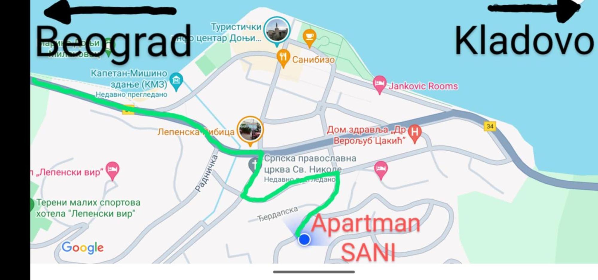 Apartman Sani Donji Milanovac Exterior foto